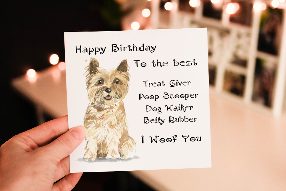 Cerdyn Pen-blwydd Ci Cairn Terrier