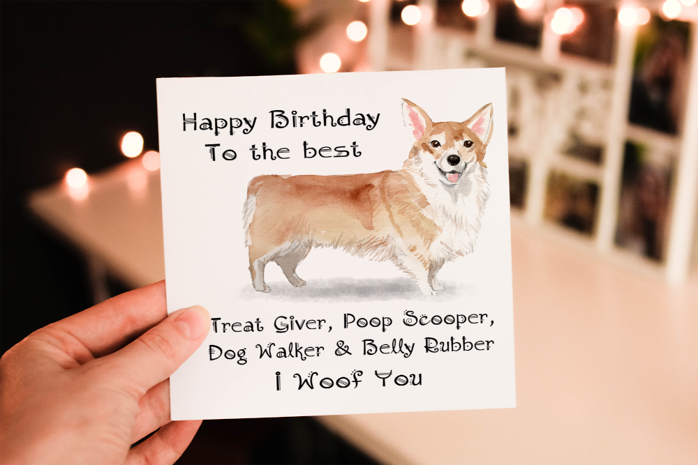 Cerdyn Pen-blwydd Ci Corgi