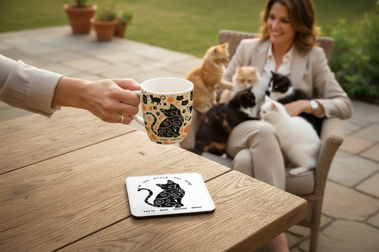 Crazy Cat Lady Funny Hardboard Coaster Crazy Cat Lady Funny Hardboard Coaster