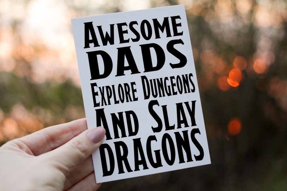 Cerdyn Sul y Tadau – Awesome Dads Dungeons and Dragons