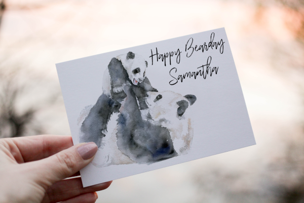 Cerdyn Pen-blwydd Panda – Happy Bearday