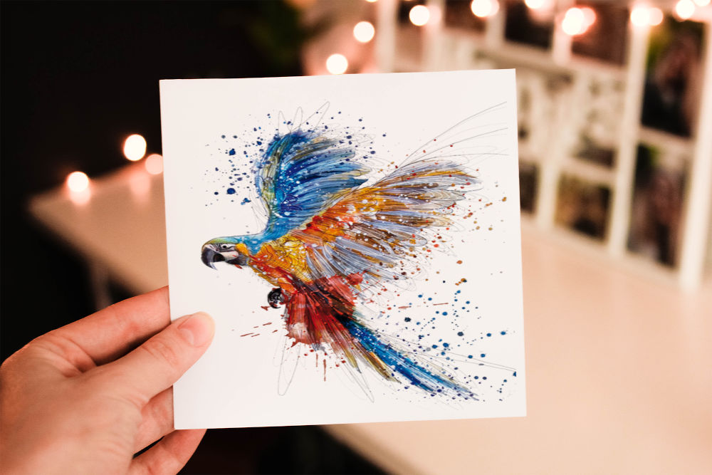 Parrot Birthday Card, Parrot Custom Birthday Card Parrot Birthday Card, Parrot Custom Birthday Card