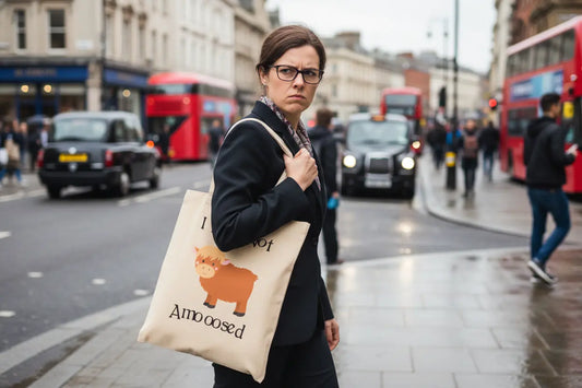 I Am Not Amoosed Highland Cow Tote Bag I Am Not Amoosed Highland Cow Tote Bag
