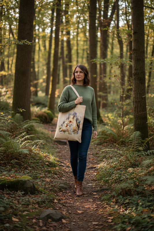 Watercolour Fox Personalised Tote Bag Watercolour Fox Personalised Tote Bag