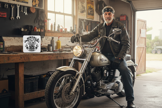 Bikers Don't Go Grey, They Turn Chrome Hardboard Coaster Bikers Don't Go Grey, They Turn Chrome Hardboard Coaster
