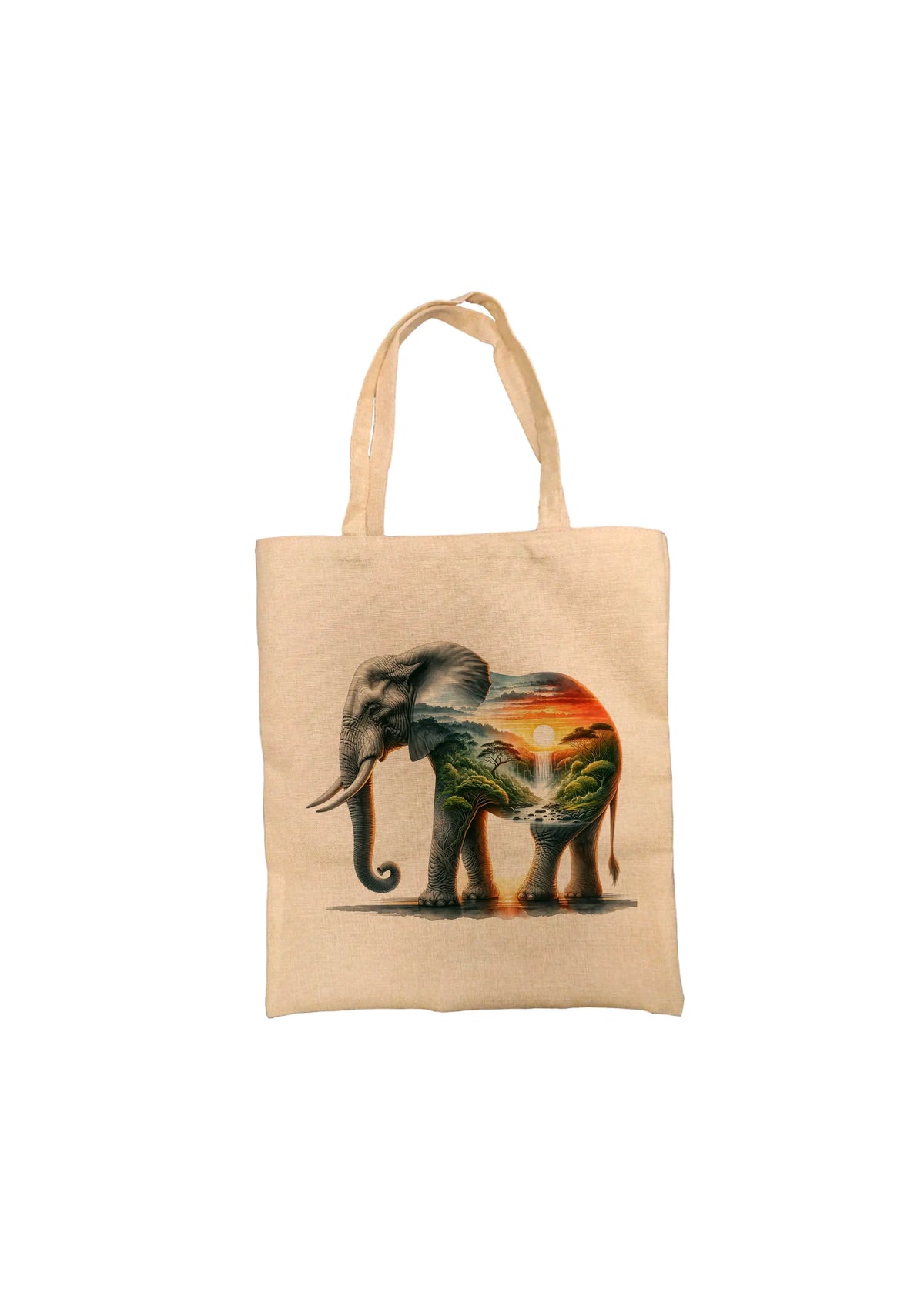 Elephant and Sunset Landscape Tote Bag Elephant and Sunset Landscape Tote Bag