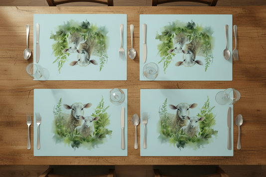 Sheep and Lamb Glass Placemat Sheep and Lamb Glass Placemat