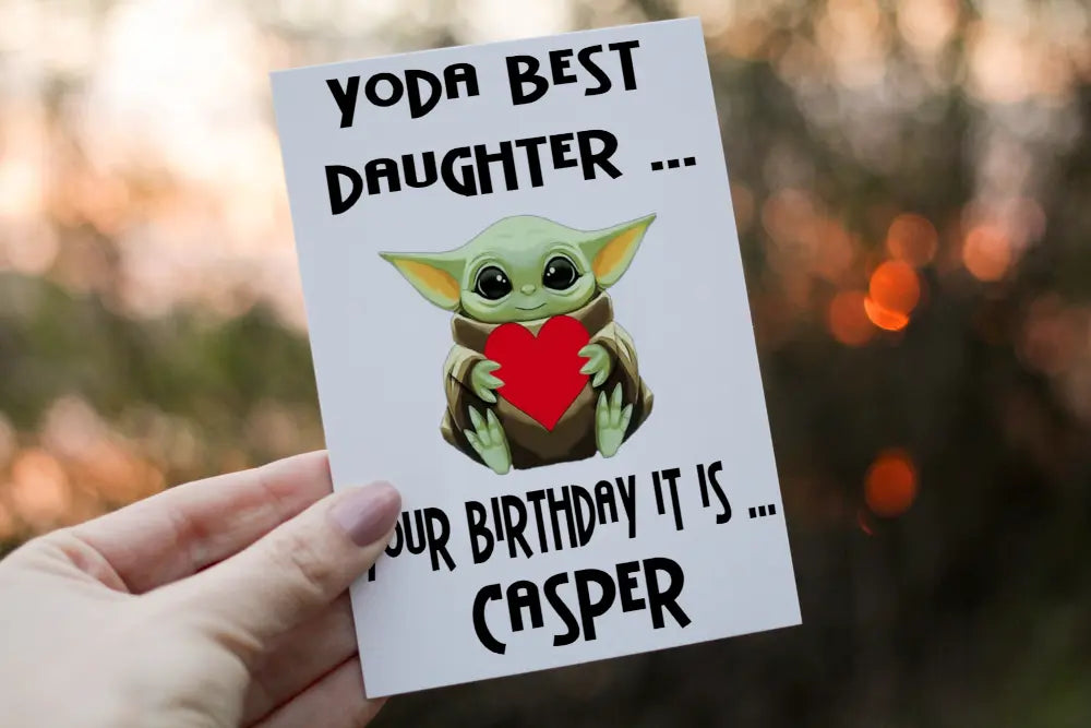 Cerdyn Pen-blwydd Yoda i Ferch