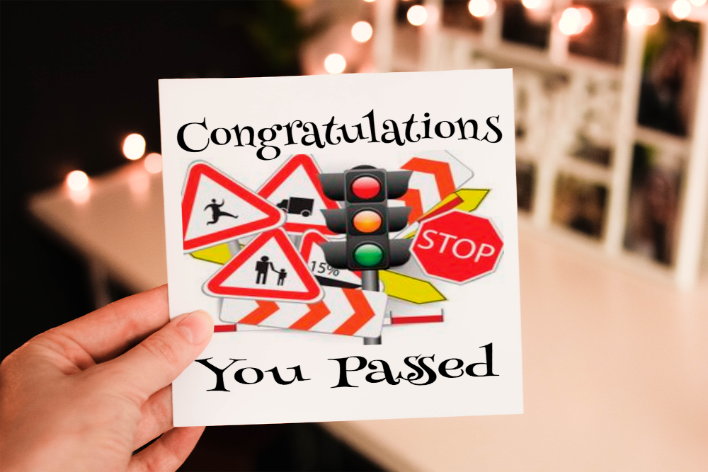 Personalised congratulations card for passing a driving test