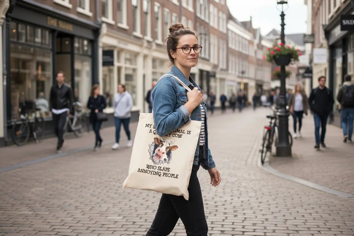 Grumpy Cow Personalised Tote Bag Grumpy Cow Personalised Tote Bag