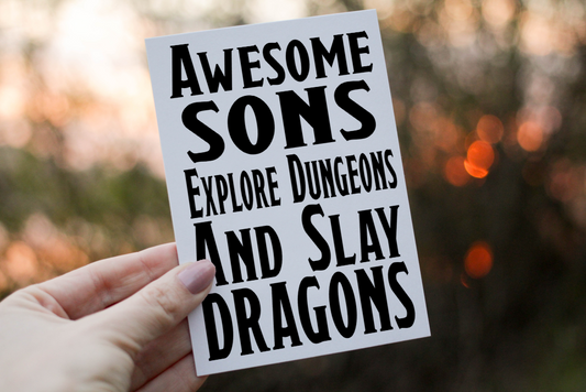 Cerdyn Pen-blwydd Mab Anhygoel Dungeons and Dragons