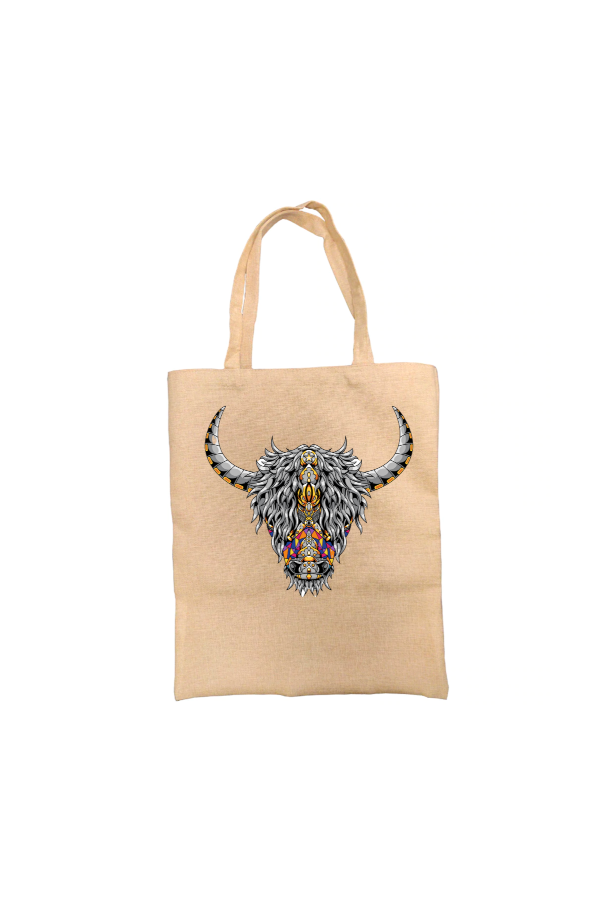 Chakra Highland Cow Personalised Tote Bag Chakra Highland Cow Personalised Tote Bag