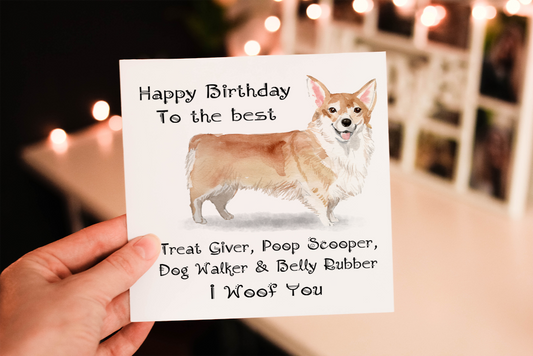 Cerdyn Pen-blwydd Ci Corgi