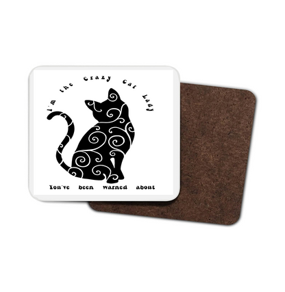 Crazy Cat Lady Funny Hardboard Coaster Crazy Cat Lady Funny Hardboard Coaster