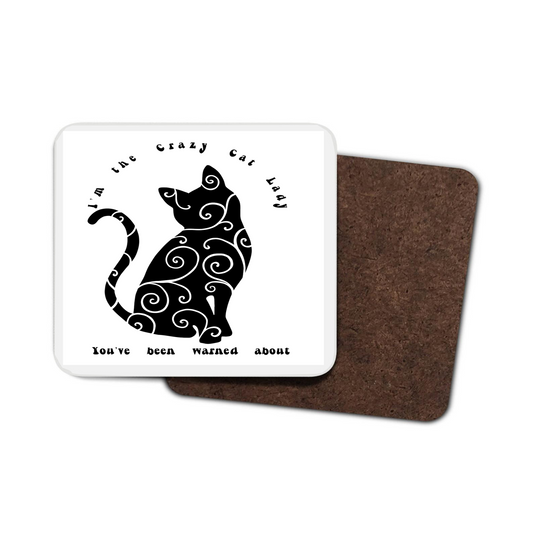 Crazy Cat Lady Funny Hardboard Coaster Crazy Cat Lady Funny Hardboard Coaster