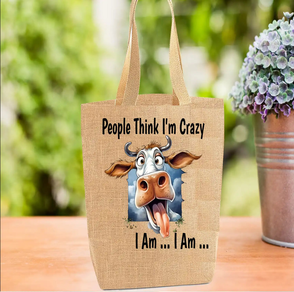 Crazy Cow Tote Bag, Cow Bag, Personalised Tote Bag Crazy Cow Tote Bag, Cow Bag, Personalised Tote Bag