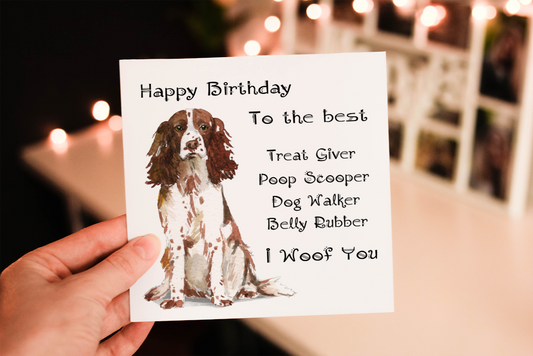 Cerdyn Pen-blwydd Springer Spaniel Brown