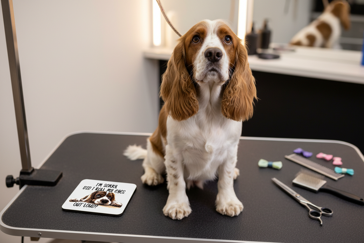 Did I Roll My Eyes Spaniel Hardboard Coaster Did I Roll My Eyes Spaniel Hardboard Coaster