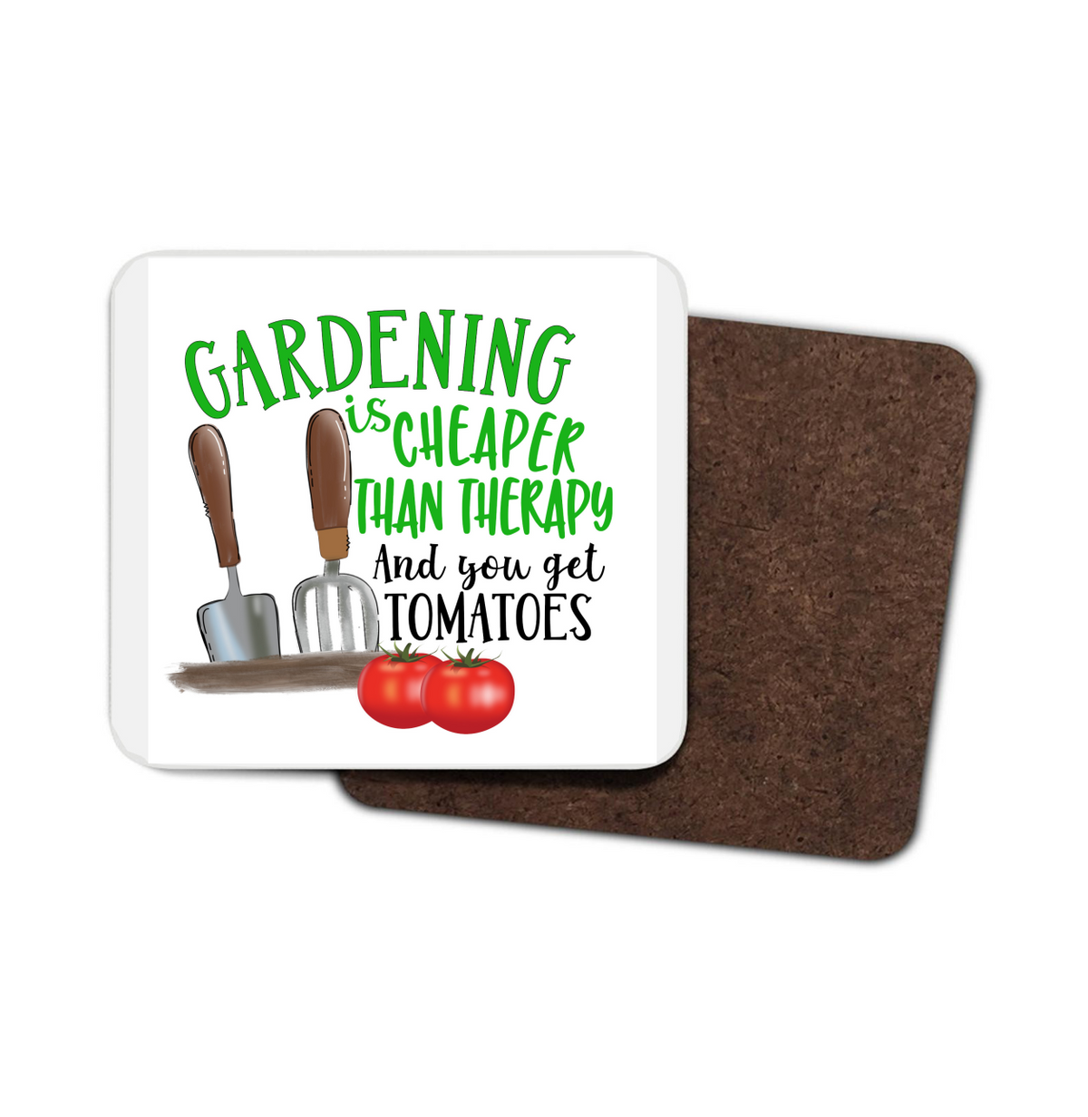 Gardening Is Like Therapy Hardboard Coaster Gardening Is Like Therapy Hardboard Coaster