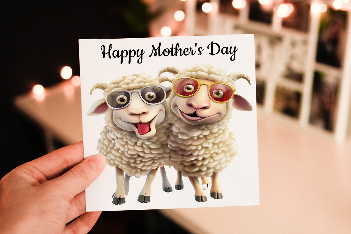Sheep Mother's Day Card: Personalised Mum Card Sheep Mother's Day Card: Personalised Mum Card