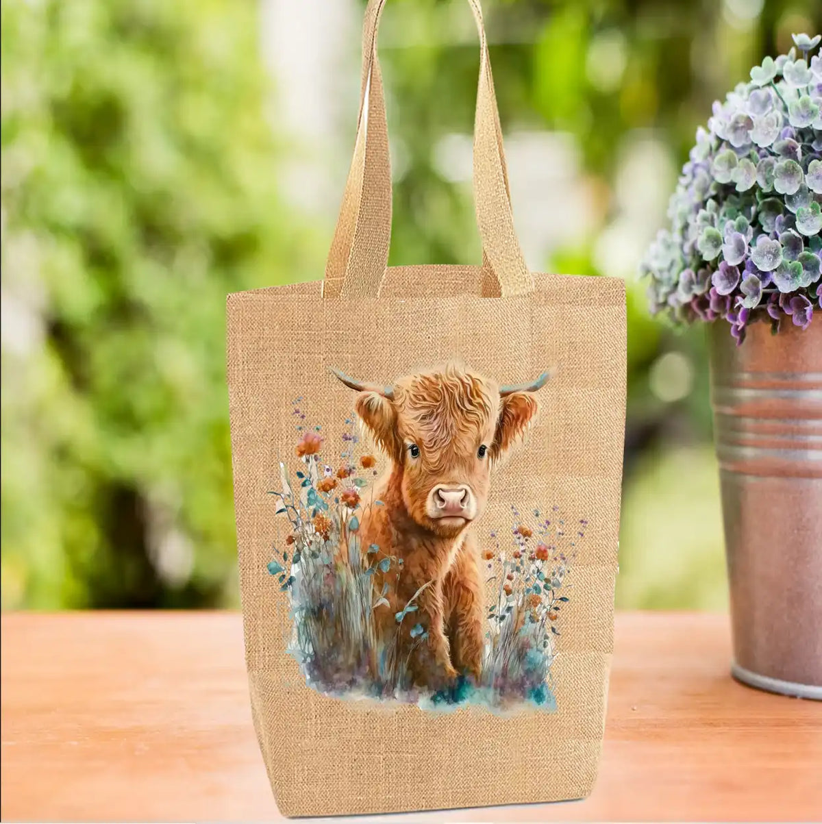 Highland Cow Calf Tote Bag, Cow Bag, Personalised Tote Bag Highland Cow Calf Tote Bag, Cow Bag, Personalised Tote Bag