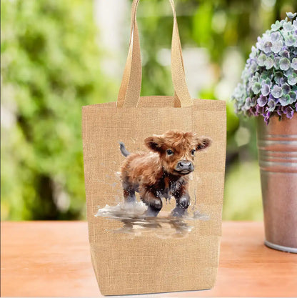 Running Highland Calf Personalised Tote Bag Running Highland Calf Personalised Tote Bag