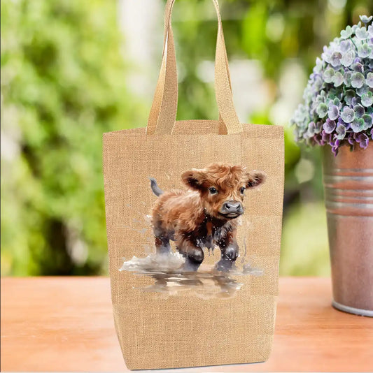 Running Highland Calf Personalised Tote Bag Running Highland Calf Personalised Tote Bag