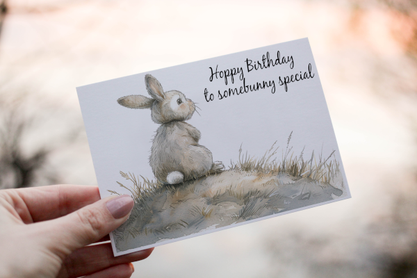 Cerdyn Pen-blwydd Cwningen – Somebunny Special