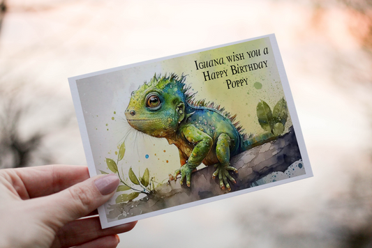 Cerdyn Pen-blwydd Iguana