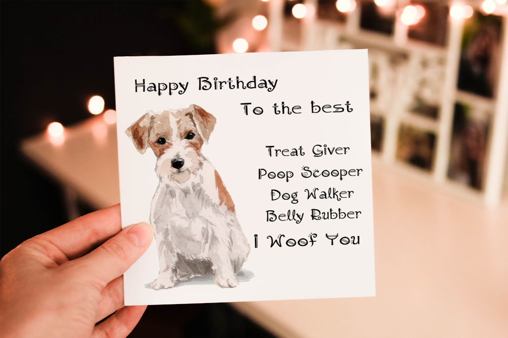 Cerdyn Pen-blwydd Ci Jack Russell Personol
