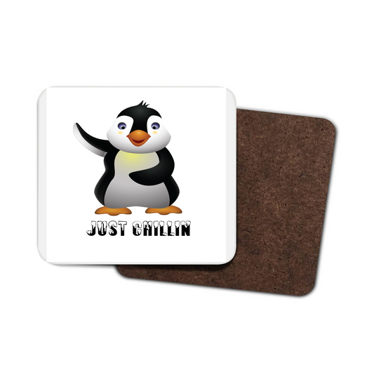Just Chillin' Penguin Hardboard Coaster Just Chillin' Penguin Hardboard Coaster
