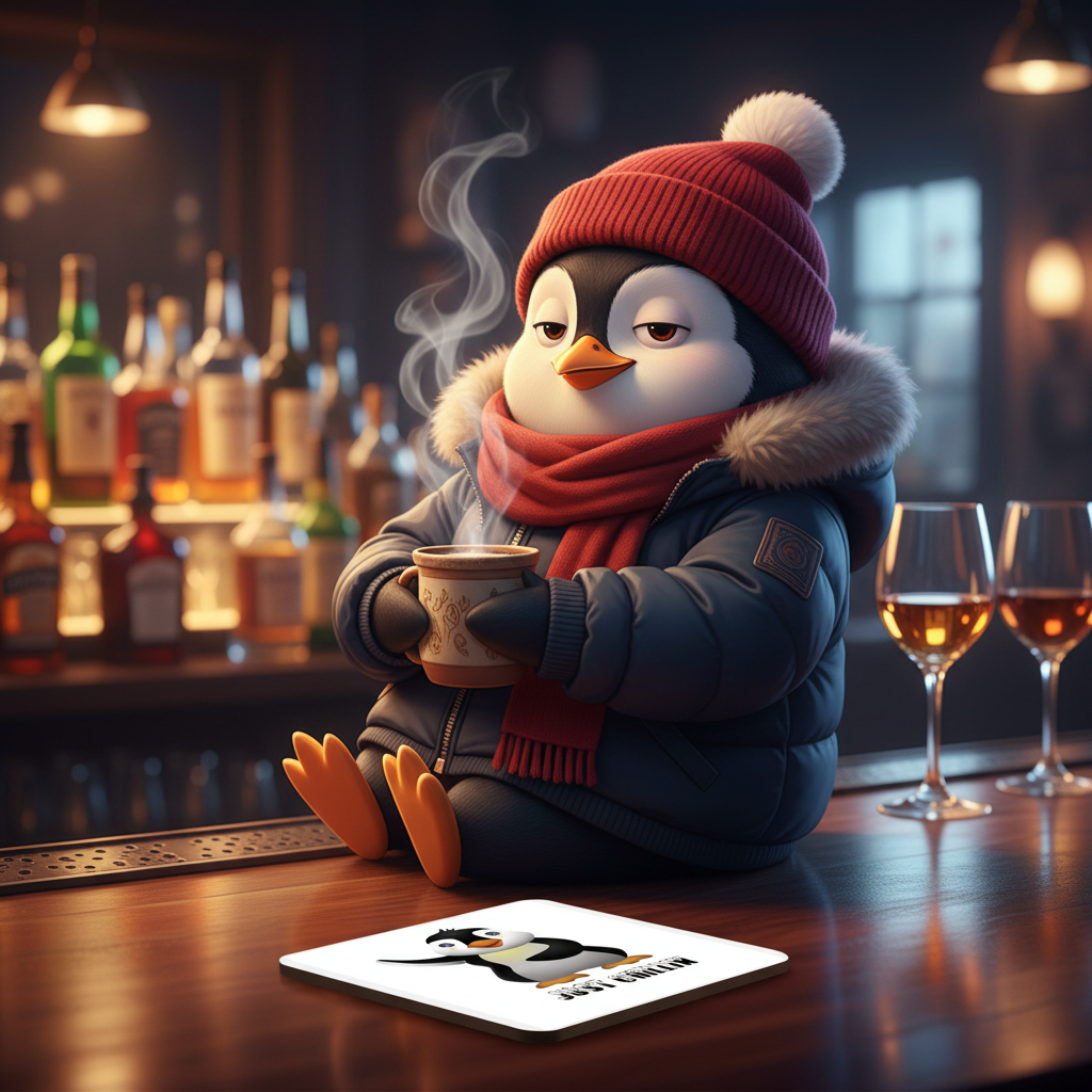 Just Chillin' Penguin Hardboard Coaster Just Chillin' Penguin Hardboard Coaster