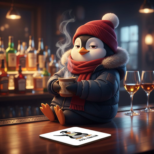 Just Chillin' Penguin Hardboard Coaster Just Chillin' Penguin Hardboard Coaster