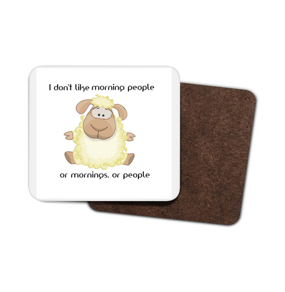 I Don't Like Morning People Sheep Coaster I Don't Like Morning People Sheep Coaster