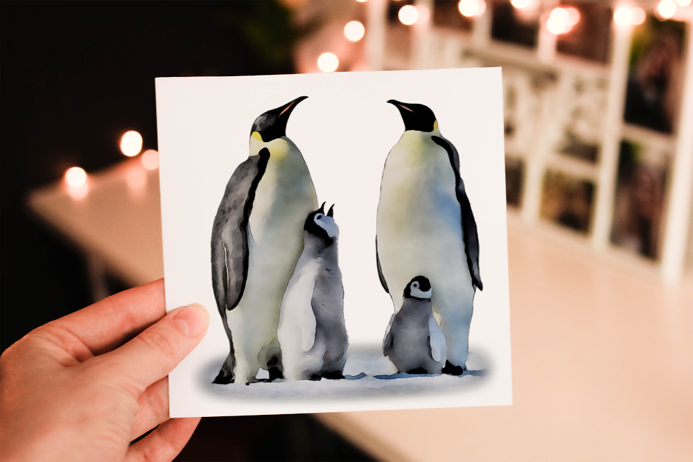 Penguin Birthday Card, Penguin Custom Birthday Card Penguin Birthday Card, Penguin Custom Birthday Card