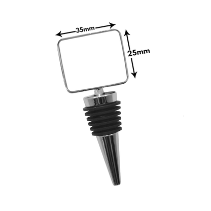 Diagram maint stopiwr potel petryal yn dangos panel argraffu 35 × 25 mm