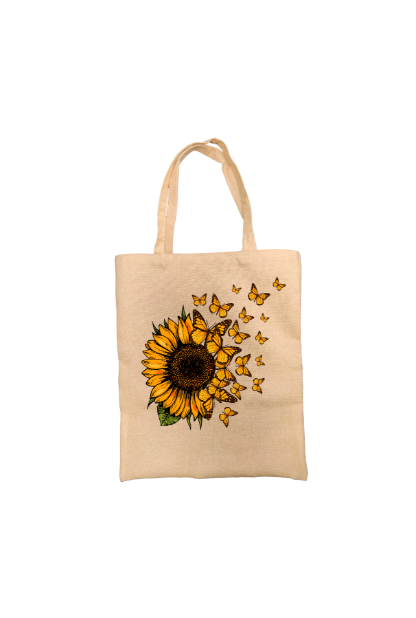 Butterfly and Sunflower Personalised Tote Bag Butterfly and Sunflower Personalised Tote Bag
