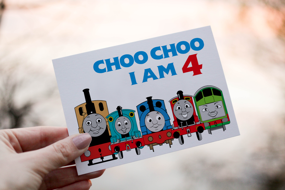 Cerdyn Pen-blwydd Thomas – Choo Choo