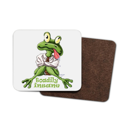 Toadily Insane Frog Hardboard Coaster Toadily Insane Frog Hardboard Coaster