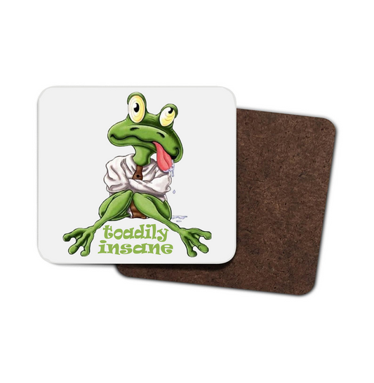 Toadily Insane Frog Hardboard Coaster Toadily Insane Frog Hardboard Coaster