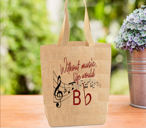 Music Notes Personalised Tote Bag Music Notes Personalised Tote Bag