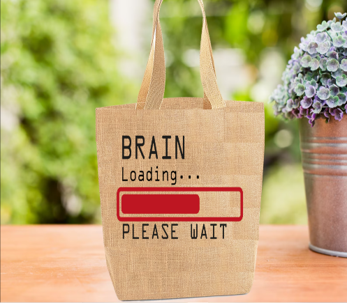Brain Loading Funny Personalised Tote Bag Brain Loading Funny Personalised Tote Bag