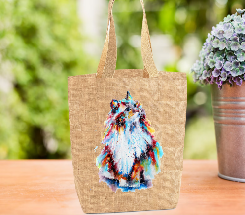 Colourful Longhaired Cat Personalised Tote Bag Colourful Longhaired Cat Personalised Tote Bag