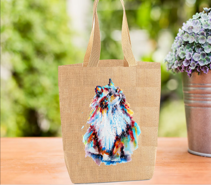Colourful Longhaired Cat Personalised Tote Bag Colourful Longhaired Cat Personalised Tote Bag