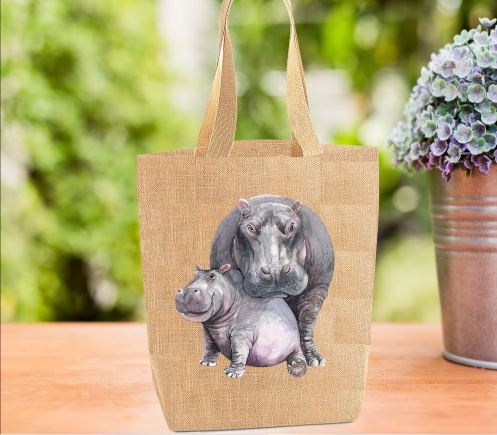 Hippo Personalised Tote Bag Hippo Personalised Tote Bag
