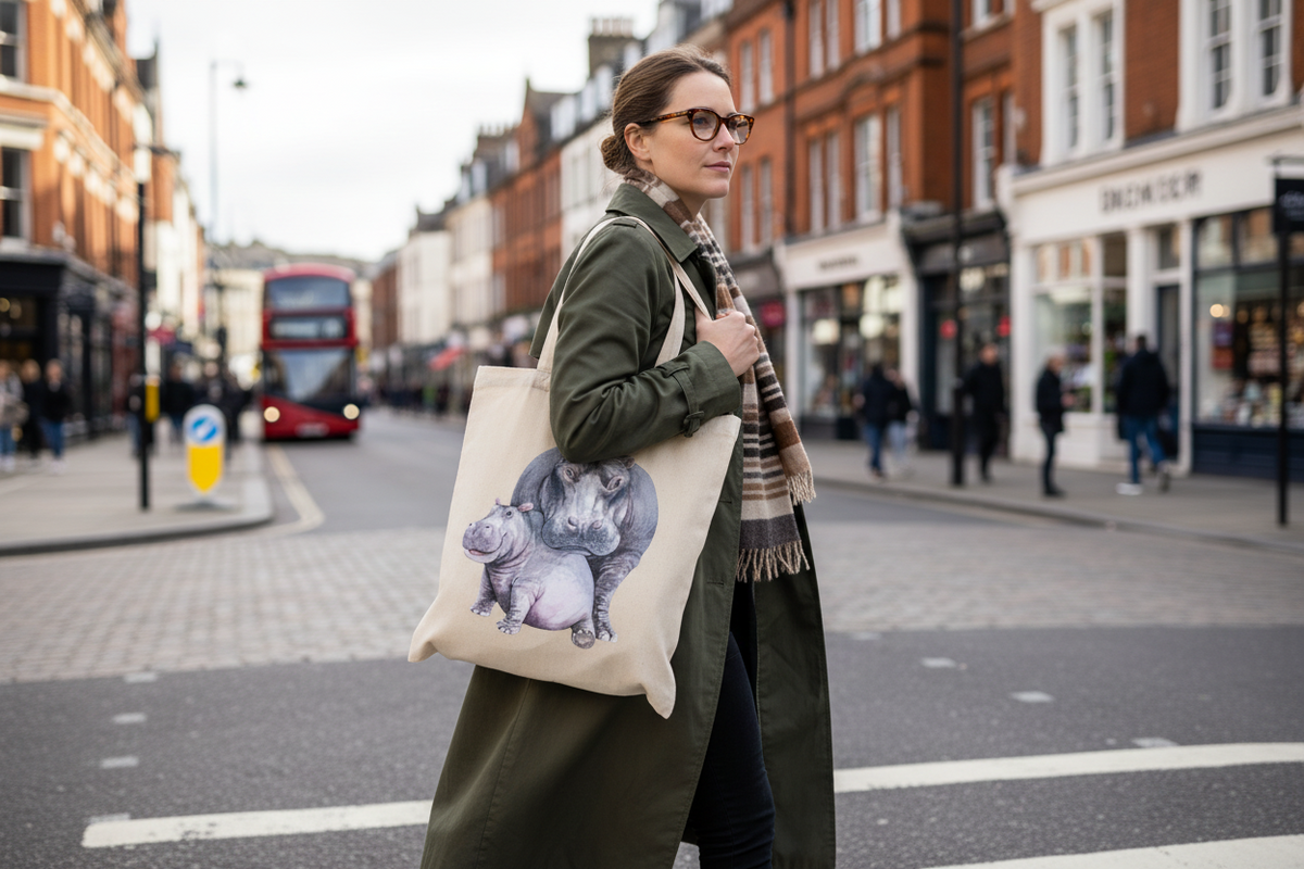 Hippo Personalised Tote Bag Hippo Personalised Tote Bag