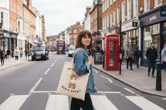 Highland Cow Tote Bag, Messy Hair Don't Care Highland Cow Tote Bag, Messy Hair Don't Care