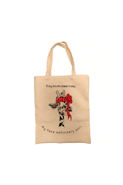 Bandana Giraffe Funny Tote Bag Bandana Giraffe Funny Tote Bag