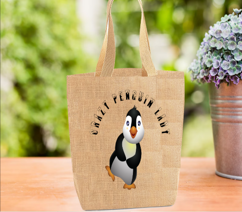 Crazy Penguin Lady Tote Bag Crazy Penguin Lady Tote Bag