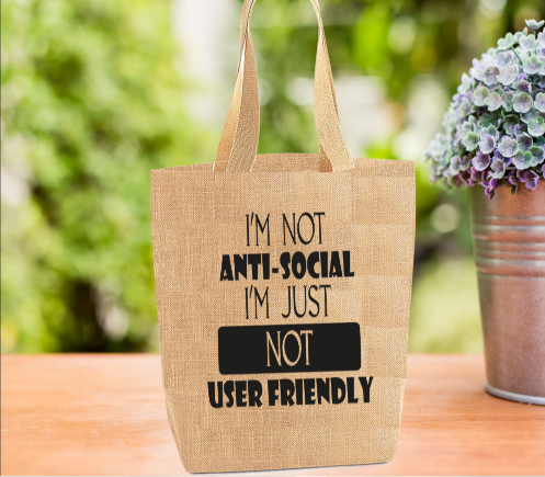 Anti-Social Funny Personalised Tote Bag Anti-Social Funny Personalised Tote Bag